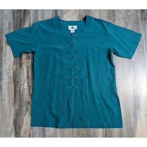 Vintage Deadstock NWT Silkland Green Blouse 100% Silk Women's Size Small VTG